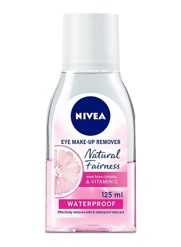 Nivea Natural Glow Eye Makeup Remover with Vitamin C, 125ml, Clear