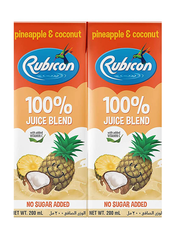 Rubicon Pineapple and Coconut Drink, 4 Pieces x 200ml