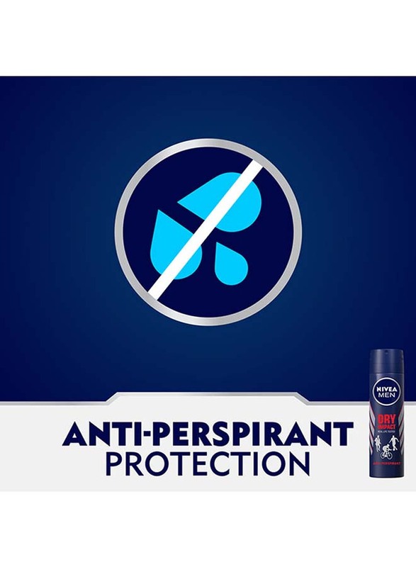 Nivea Dry Impact Antiperspirant Spray for Men, 150ml