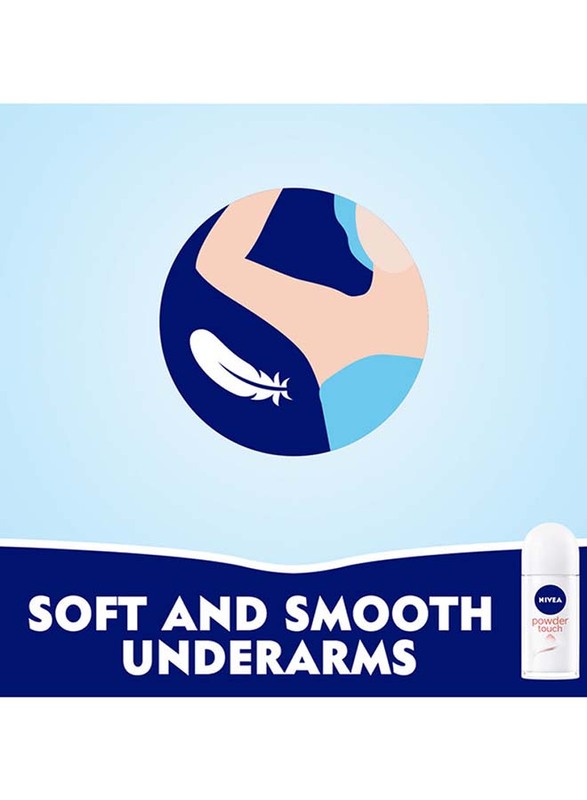 Nivea Powder Touch Antiperspirant Roll-On for Women, 50ml