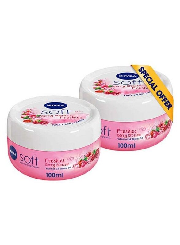 

Nivea Soft Freshies Moisturizing Cream with Berry Blossom, 100ml, 2 Pieces