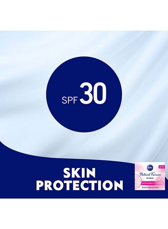 Nivea SPF30 Natural Fairness Day Face Cream with Even Tone Complex and Vitamin C, 50ml