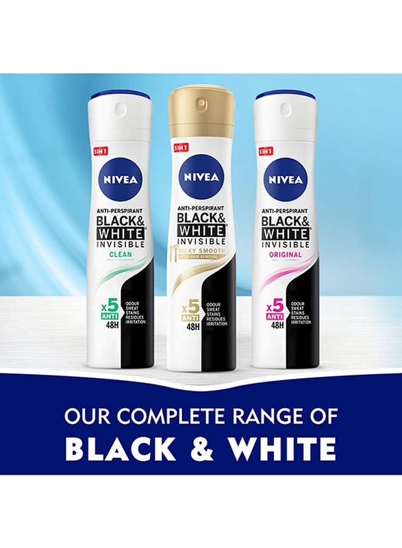 Nivea Black & White Invisible Original Antiperspirant for Women, 150ml