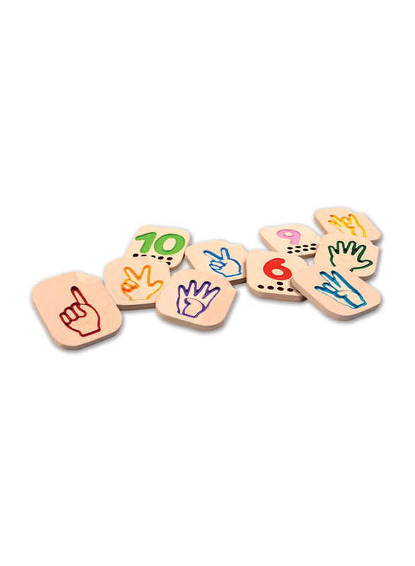 

Plan Toys Hand Sign Numbers 1 to 10, 10 Pieces, Ages 2+, Multicolour