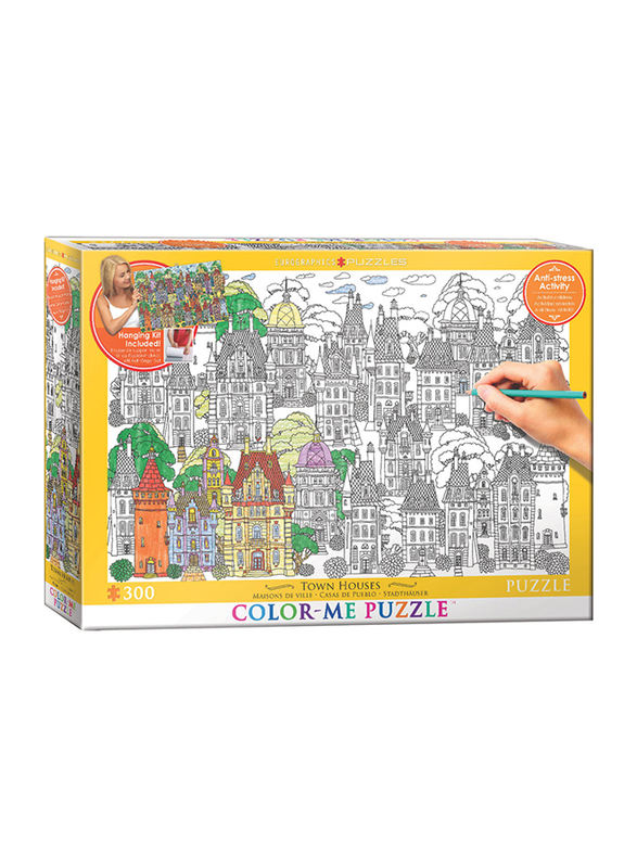 EuroGraphics 300-Piece Set Color Me Town Houses Puzzle