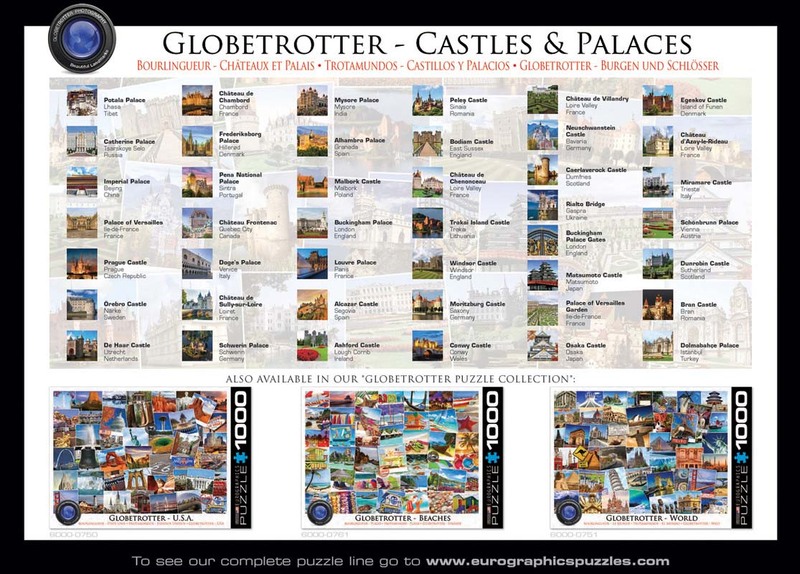 EuroGraphics 1000-Piece Set Castles & Palaces - Globetrotter Puzzle