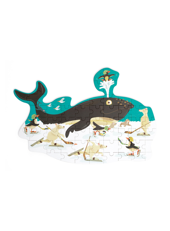 Scratch Europe 60-Piece Set Whale Contour Puzzle