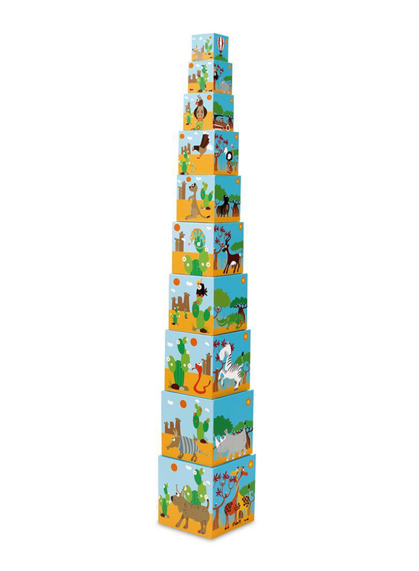 Scratch Europe Animals of the World Jumbo Stacking Tower, 10 Pieces, Ages 1+, Multicolour
