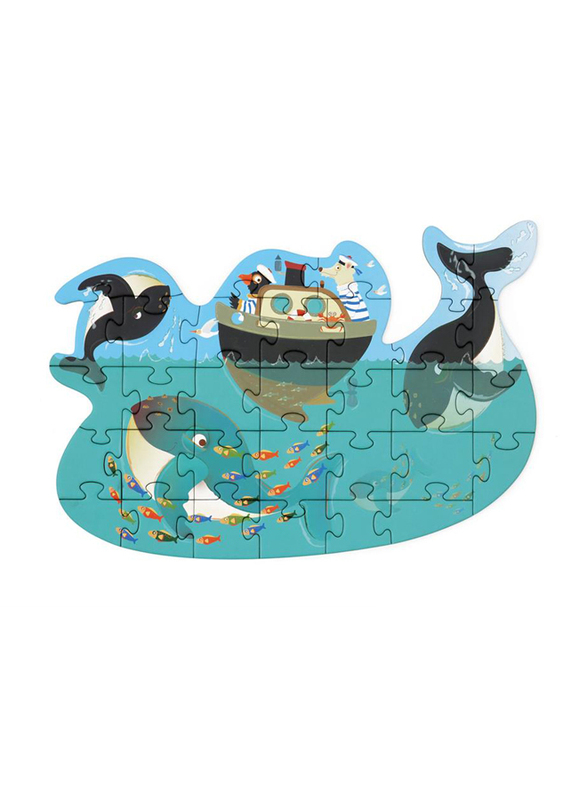 Scratch Europe 31-Piece Set Whales Contour Puzzle