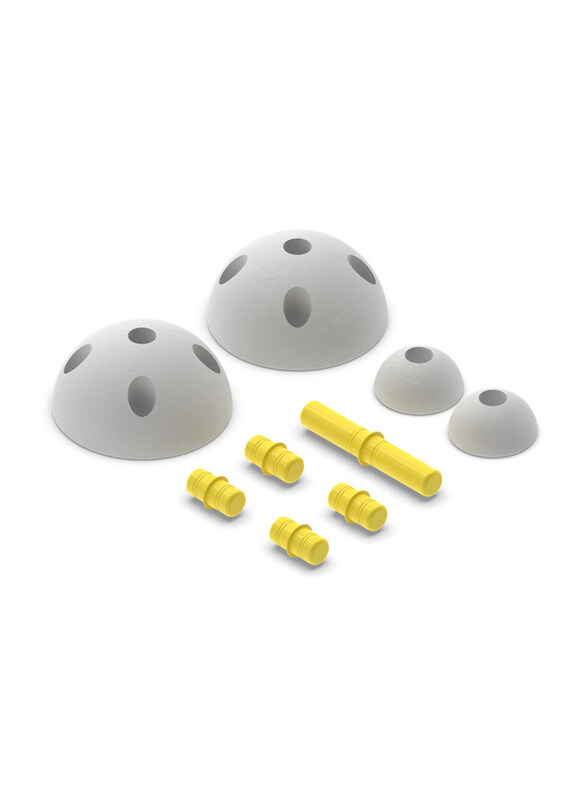 

Modu Half Balls Set with Pegs, Yellow/White, 9 Pieces, Ages 0+