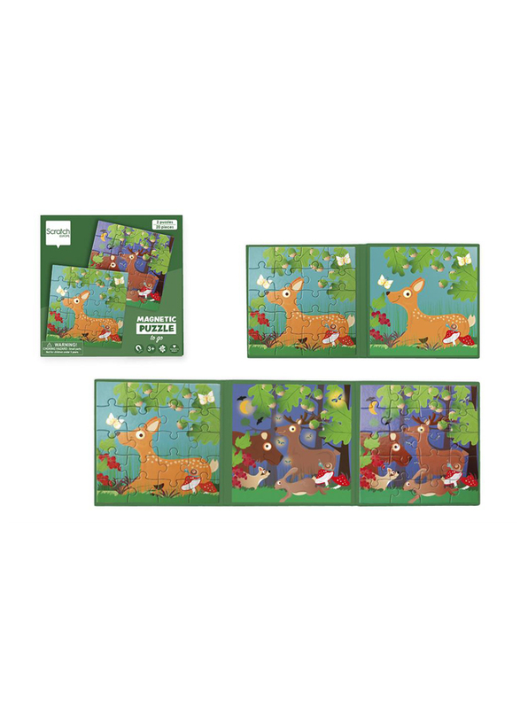 Scratch Europe 2 x 20-Piece Set Forest Life Book To Go Magnetic Puzzle