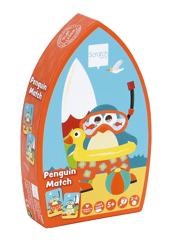 Scratch Europe Penguin Match in Contour Box, Age 5+