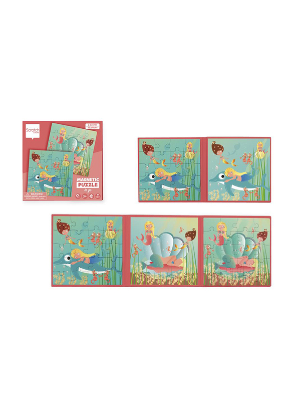 Scratch Europe 2 x 20-Piece Set Mermaids Magnetic Book To Go Puzzle