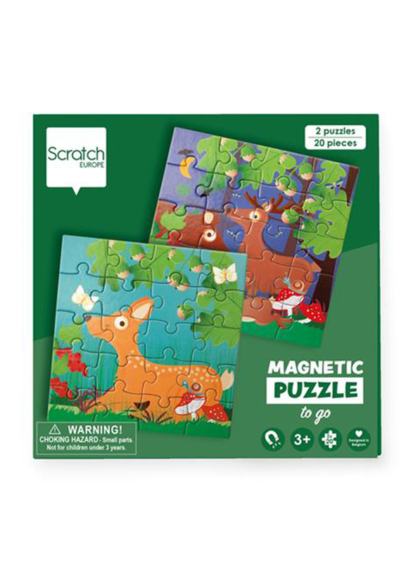 Scratch Europe 2 x 20-Piece Set Forest Life Book To Go Magnetic Puzzle