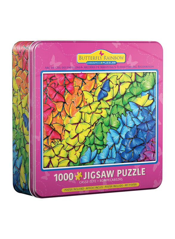

Eurographics 1000-Piece Set In A Collectible Tin Butterfly Rainbow Puzzle
