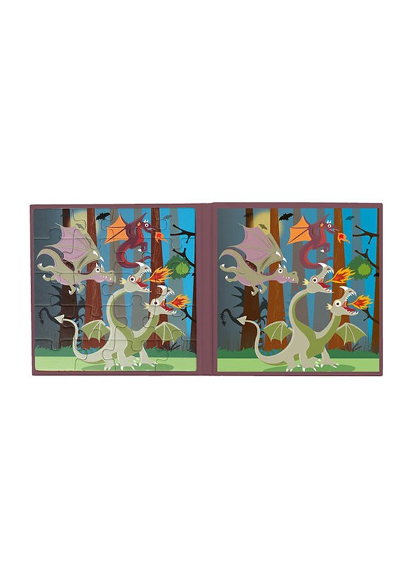 Scratch Europe 2 x 20-Piece Dragons Magnetic Puzzle Book to Go Set, Age 3+