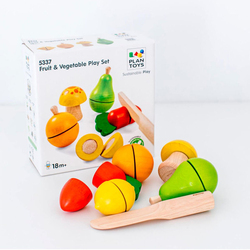 Plantoys Fruit & Vegetable Play Set, 6 Pieces, Ages 18+ Months