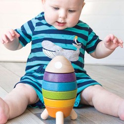 Plan Toys Stacking Rocket, Ages 1+, Multicolour