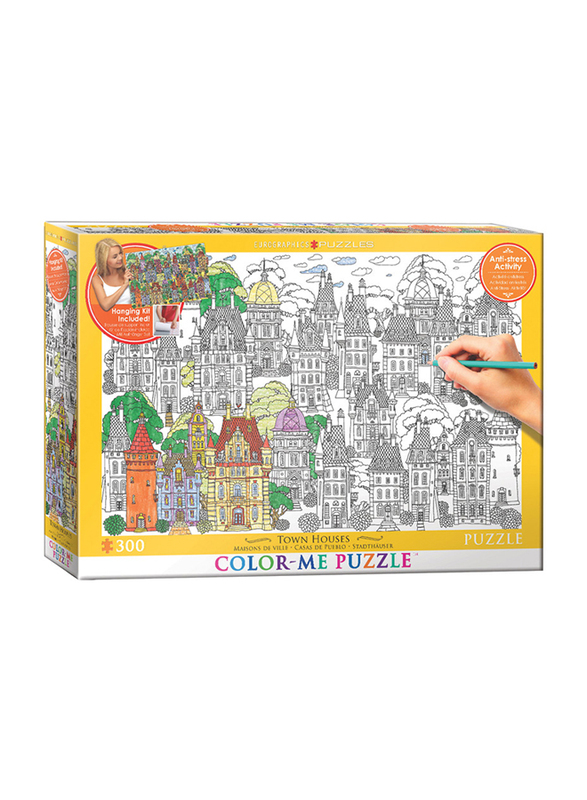 EuroGraphics 300-Piece Set Color Me Town Houses Puzzle