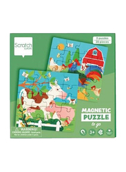 Scratch Europe 2 x 20-Piece Farm Magnetic Puzzle Book to Go Set, Age 3+