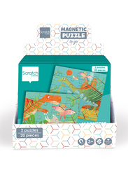 Scratch Europe 2 x 20-Piece Set Dinosaurs Magnetic Book To Go Puzzle