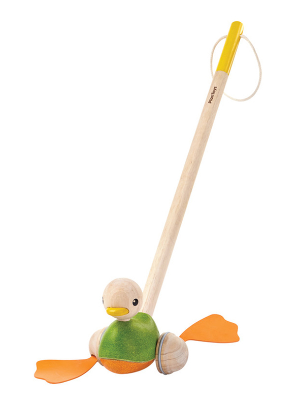 Plan Toys Push Along Duck, Ages 1+, Multicolour