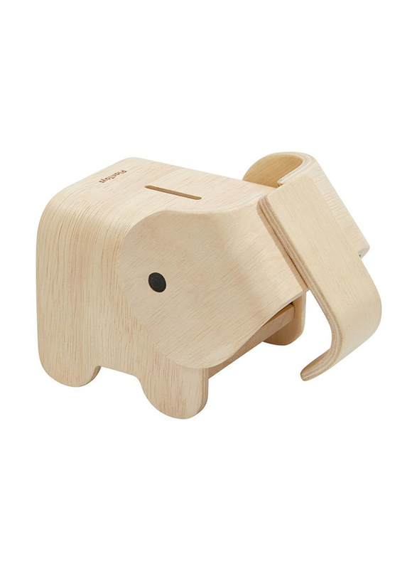 Plan Toys Elephant Bank, Ages 3+, Beige