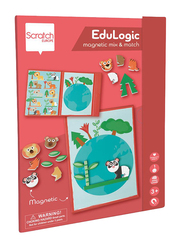 Scratch Europe Animal World Magnetic Mix & Match Board Game, Age 3+