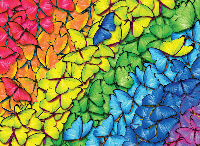 Eurographics 1000-Piece Set In A Collectible Tin Butterfly Rainbow Puzzle