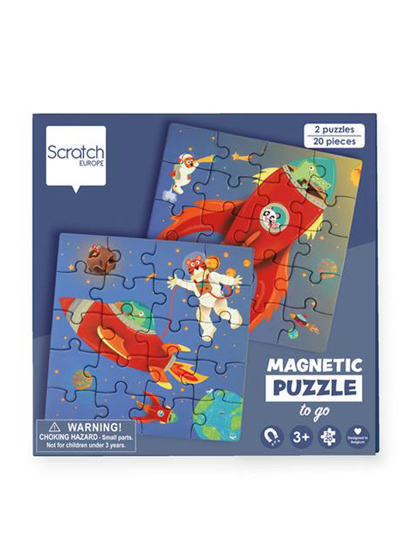 Scratch Europe 2 x 20-Piece Set Space Magnetic Book To Go Puzzle