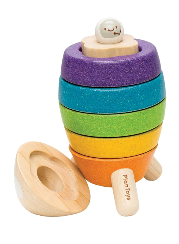 Plan Toys Stacking Rocket, Ages 1+, Multicolour