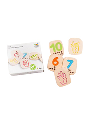 Plan Toys Hand Sign Numbers 1 to 10, 10 Pieces, Ages 2+, Multicolour