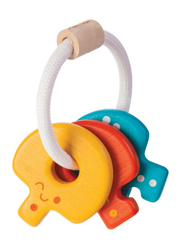 Plan Toys Baby Key Rattle, Upto 12 Months, Multicolour