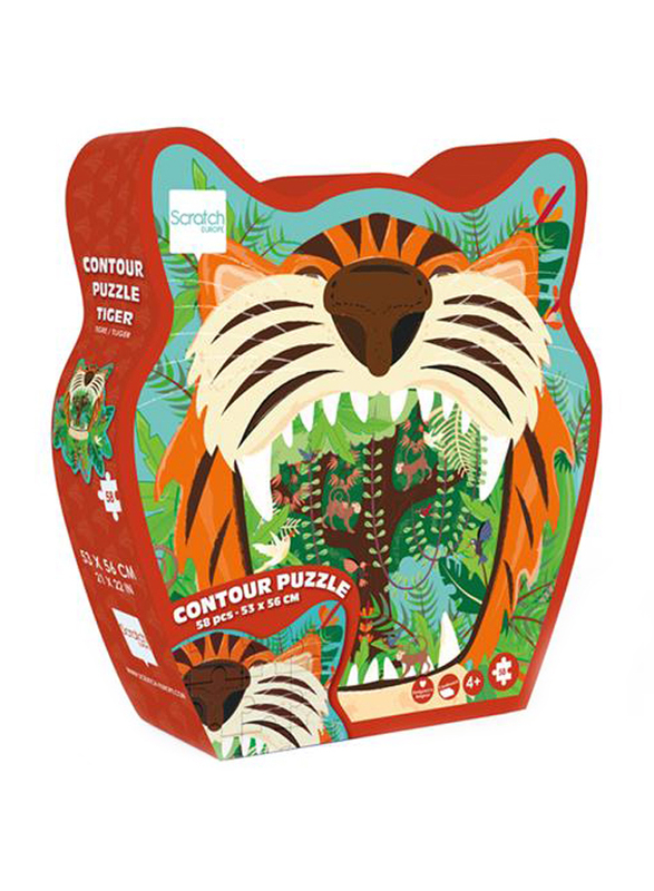 Scratch Europe 58-Piece Set Tiger Contour Puzzle