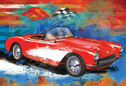 Eurographics 550-Piece Set In A Collectible Tin Corvette Cruising Puzzle