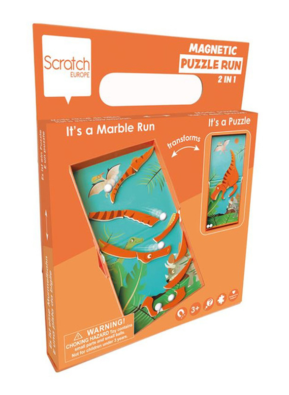 Scratch Europe 11-Piece Set 2-in-1 Dino Run Magnetic Puzzle