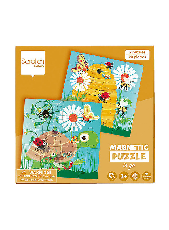 Scratch Europe 2 x 20-Piece Garden Party Magnetic Puzzle Book to Go Set, Age 3+