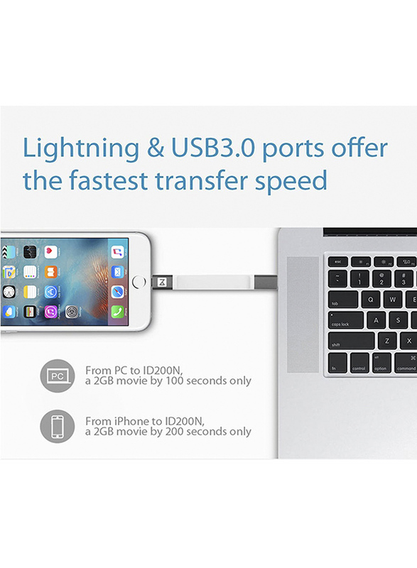 Zakk 32GB iDisk USB Flash Drive for Apple iPhone/iPad, White
