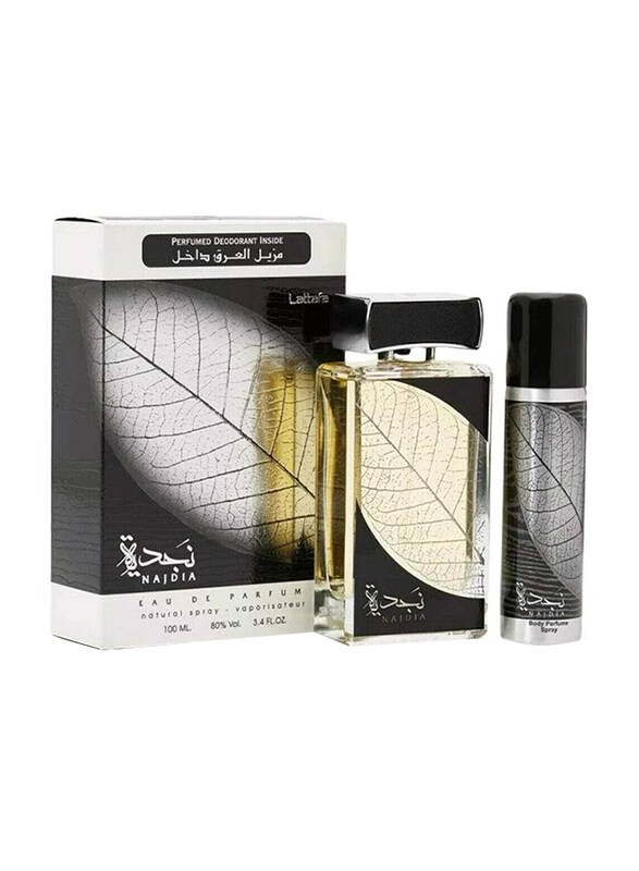 

Lattafa 2-Piece Najdia Gift Set Unisex, 100ml EDP Perfume, 50ml Deodorant