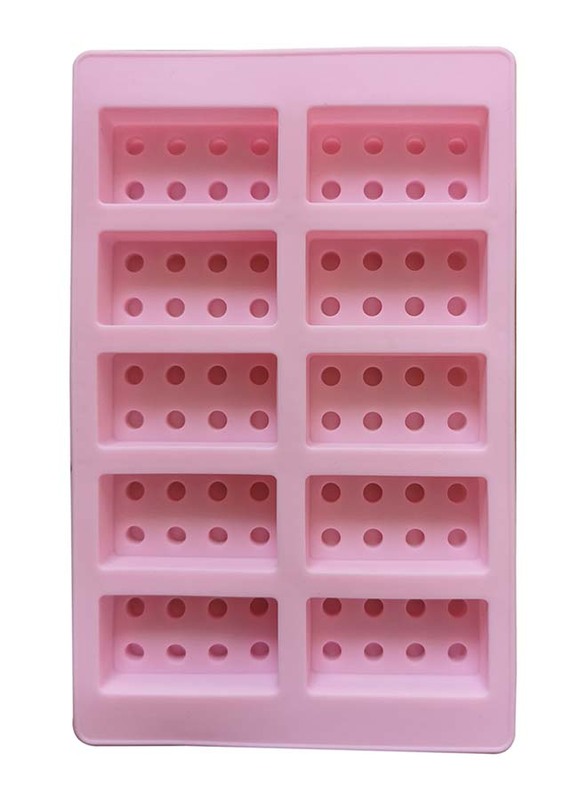 19cm Silicone Chocolate Non-Stick Rectangle Baking Mould, 19 x 12cm, Pink