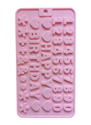 Number Letter Trays Silicone Chocolate Mold Cake Fondant Decorating Tools Ice Cube, Pink