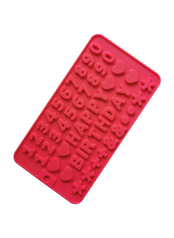 Number with Happy Birthday Letter Molds Candy Chocolate DIY, Red