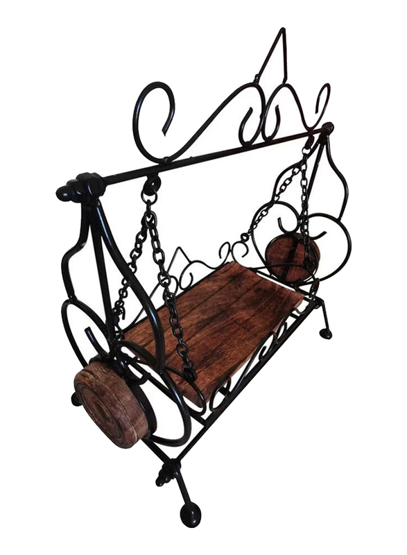 Swing Antique Showpiece, 37 x 36 x 18cm, Black/Brown