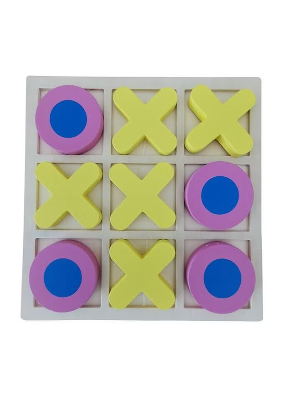 Tic Tac Toe XO Wooden Board Games, Multicolour