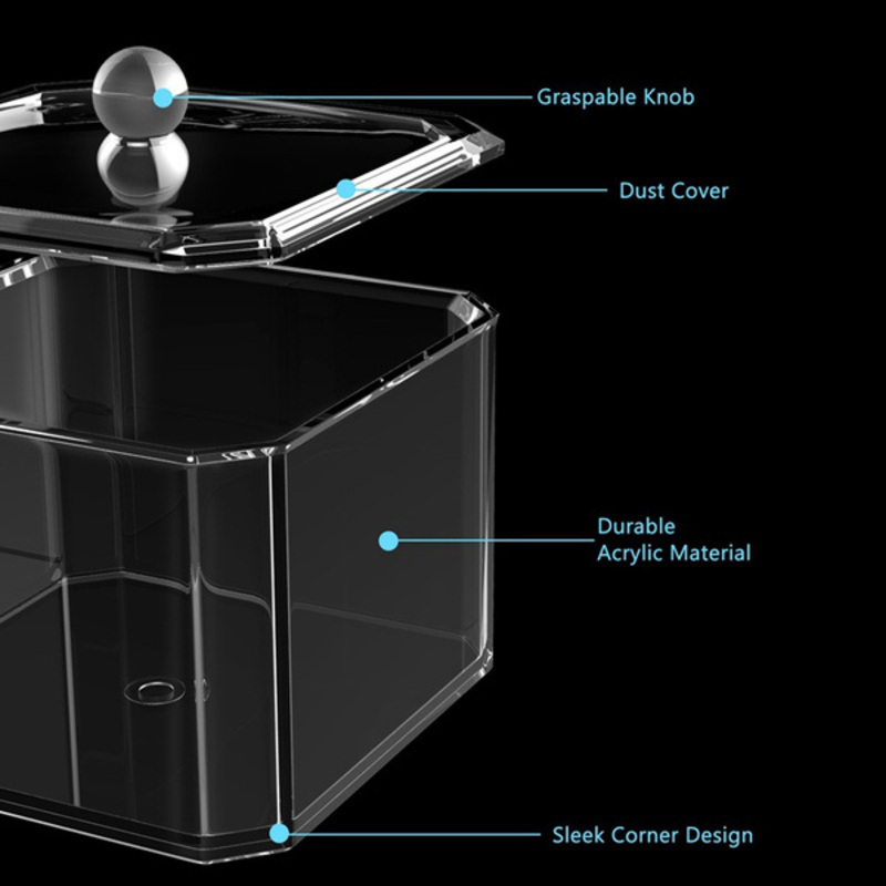 Cotton Swab Storage Dispenser & Cotton Ball Swab Holder with Cotton Bud Storage Box, Clear