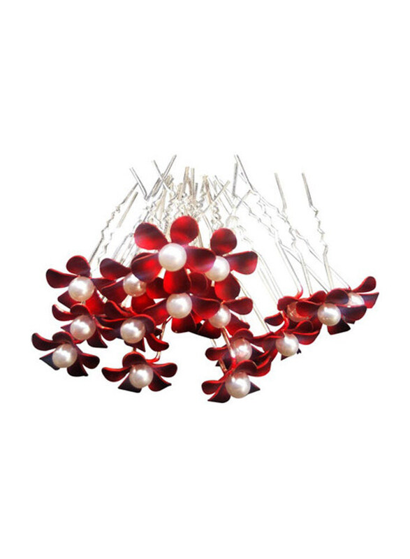 

Generic Floral Hair Pin for All Hair Types, 20 Pieces, Red