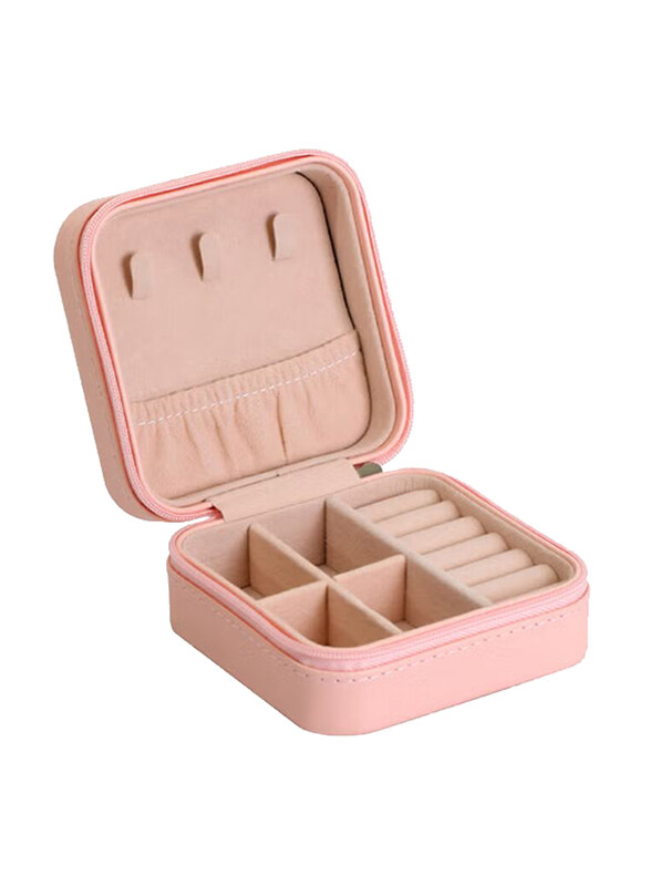 

Generic Small Portable Travel Jewellery Box with Mirror Storage Case, Orange
