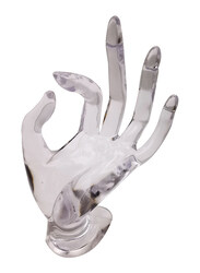 Plastic Hand Shaped Velvet Jewellery Display Rack Stand Bracket for Rings, Bracelets & Other Accessories, 17 x 8cm, Clear