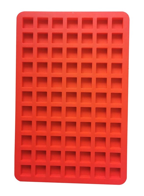 33cm 77-Cavity Silicone Chocolate Square Baking Mould, 33 x 22cm, Red