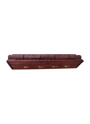 Hand-Carved Hollow Wooden Incense Burner Holder, Brown